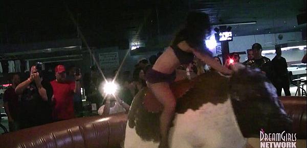  Hot Girls In Lingerie Bull Riding At Local Bar